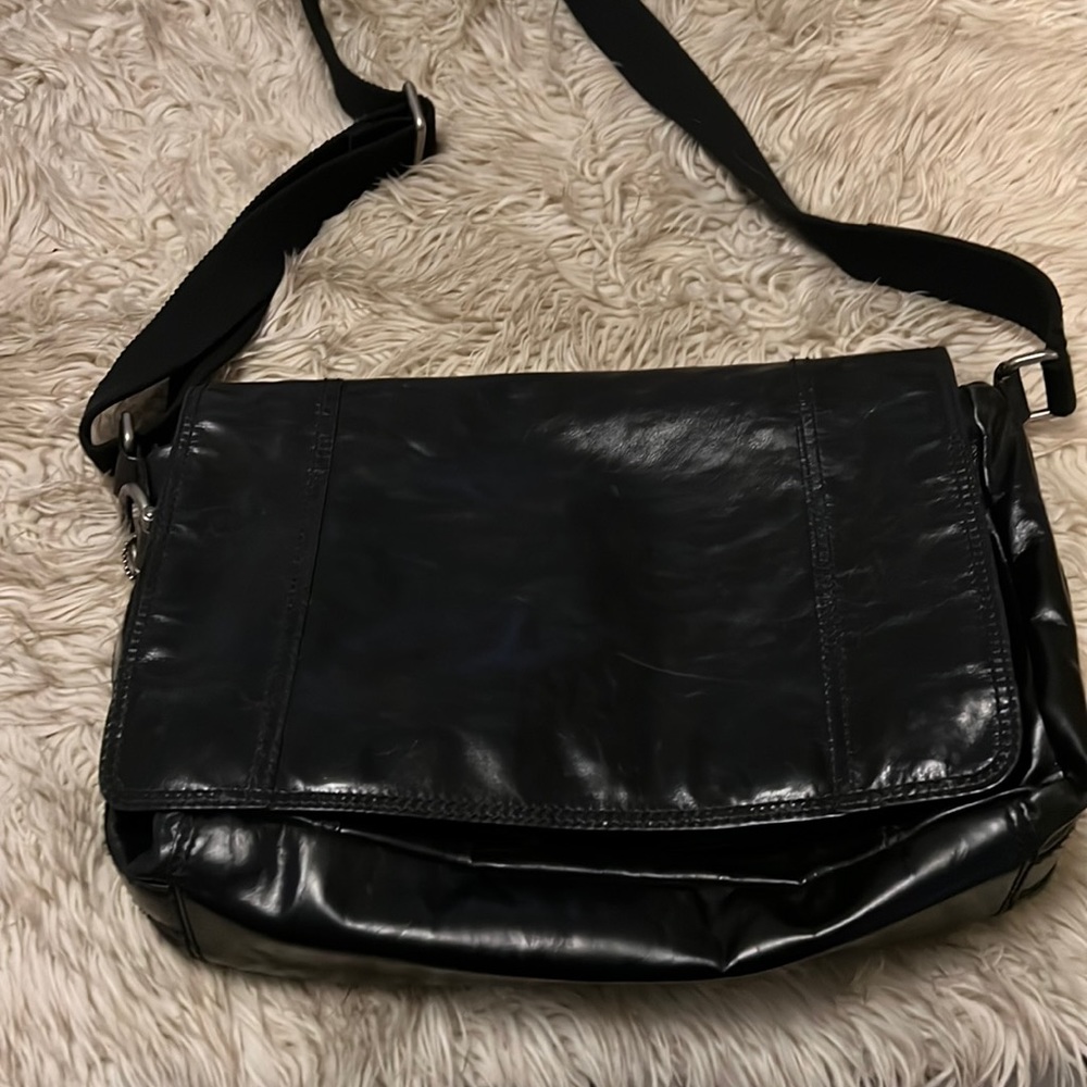Lack leather Fossil laptop bag